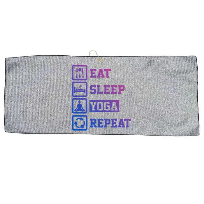 Eat Sleep Yoga Repeat Funny Yoga Mom Gift Large Microfiber Waffle Golf Towel