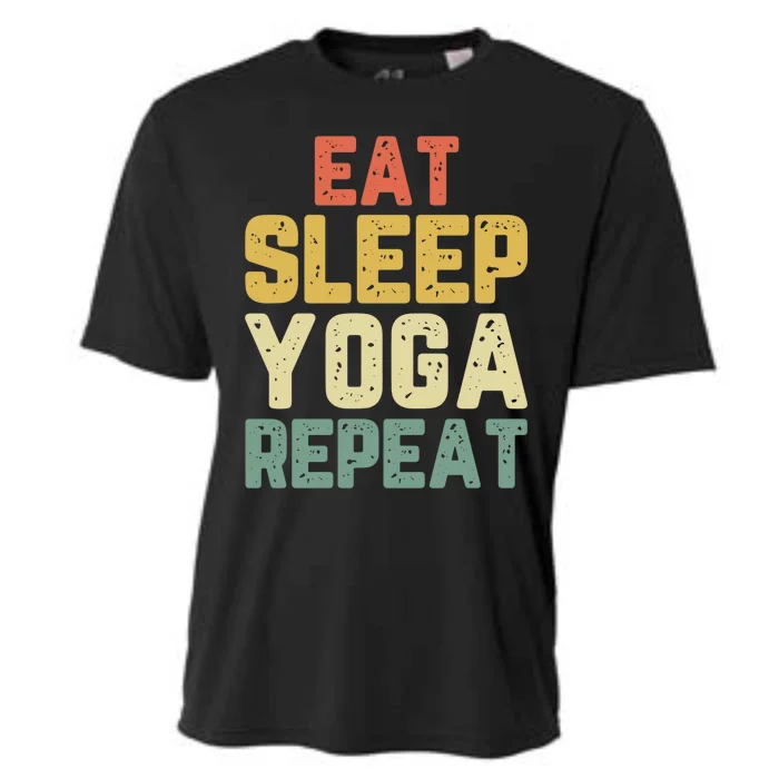 Eat Sleep Yoga Repeat Teacher Spiritual Vintage Funny Gift Cooling Performance Crew T-Shirt