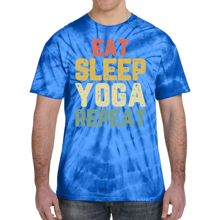 Eat Sleep Yoga Repeat Teacher Spiritual Vintage Funny Gift Tie-Dye T-Shirt