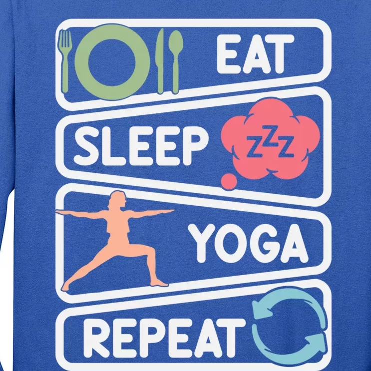 Eat Sleep Yoga Repeat Meditation Fitness Workout Meaningful Gift Long Sleeve Shirt