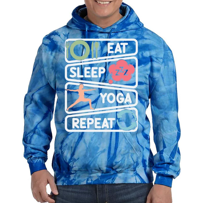 Eat Sleep Yoga Repeat Meditation Fitness Workout Meaningful Gift Tie Dye Hoodie