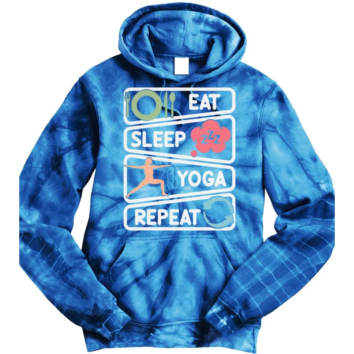 Eat Sleep Yoga Repeat Meditation Fitness Workout Meaningful Gift Tie Dye Hoodie