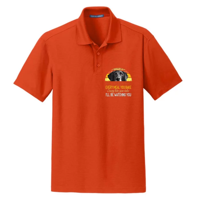 Every Snack You Make Every Meal You Bake Black Labrador Dry Zone Grid Performance Polo