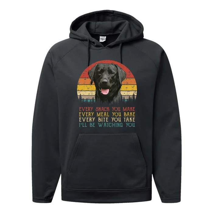 Every Snack You Make Dog Black Labrador Retriever Performance Fleece Hoodie