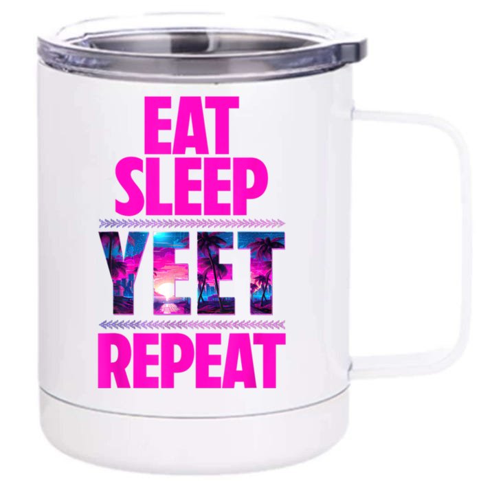 Eat Sleep Yeet Repeat Vintage Jeyuso Yeet Apparel Saying Front & Back 12oz Stainless Steel Tumbler Cup