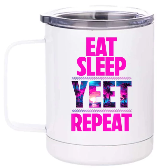 Eat Sleep Yeet Repeat Vintage Jeyuso Yeet Apparel Saying Front & Back 12oz Stainless Steel Tumbler Cup