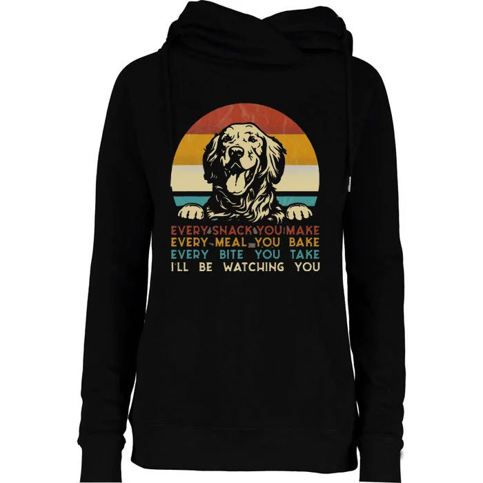 Every Snack You Make Golden Retriever Dog Breed Retro Womens Funnel Neck Pullover Hood