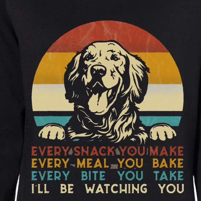 Every Snack You Make Golden Retriever Dog Breed Retro Womens California Wash Sweatshirt