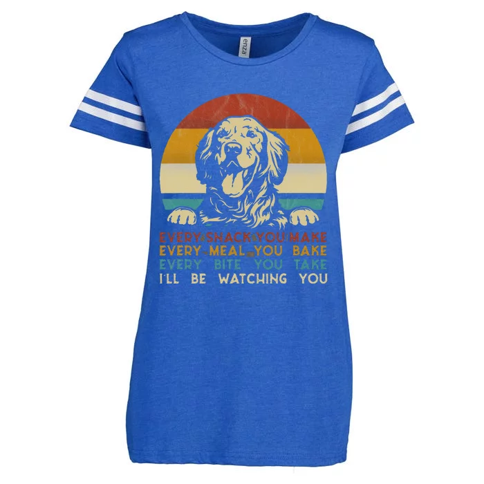 Every Snack You Make Golden Retriever Dog Breed Retro Enza Ladies Jersey Football T-Shirt