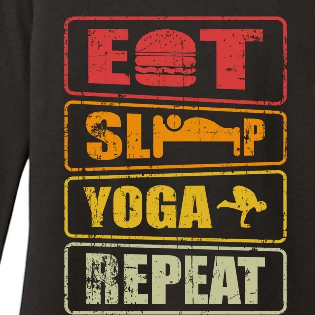 Eat Sleep Yoga Repeat Meaningful Gift Meditation Yoga Design Cute Gift Womens CVC Long Sleeve Shirt