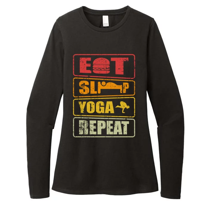 Eat Sleep Yoga Repeat Meaningful Gift Meditation Yoga Design Cute Gift Womens CVC Long Sleeve Shirt