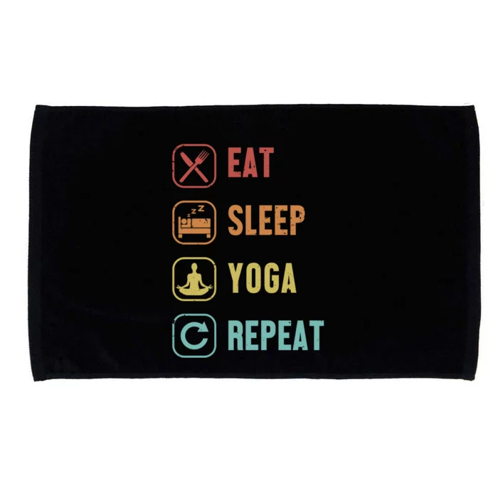 Eat Sleep Yoga Repeat Ashtanga Hatha Asanas Kundalini Yoga Gift Microfiber Hand Towel