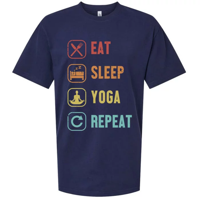 Eat Sleep Yoga Repeat Ashtanga Hatha Asanas Kundalini Yoga Gift Sueded Cloud Jersey T-Shirt