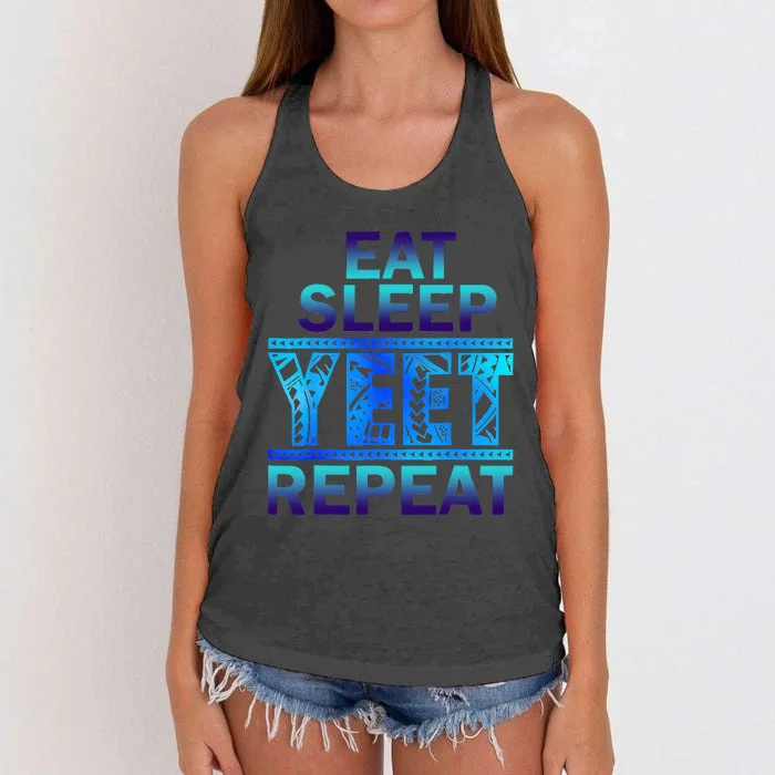 Eat Sleep Yeet Repeat Vintage Women's Knotted Racerback Tank