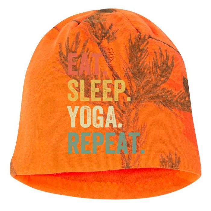 Eat Sleep Yoga Repeat Funny Meditation Vintage Gift Kati - Camo Knit Beanie