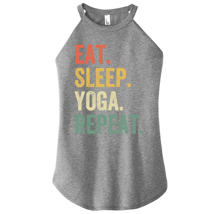 Eat Sleep Yoga Repeat Funny Meditation Vintage Gift Women’s Perfect Tri Rocker Tank