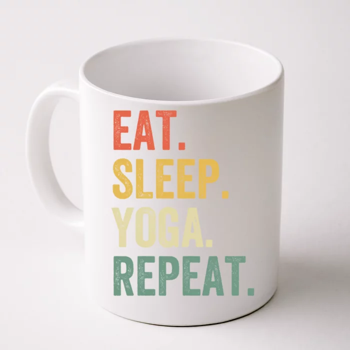 Eat Sleep Yoga Repeat Funny Meditation Vintage Gift Front & Back Coffee Mug