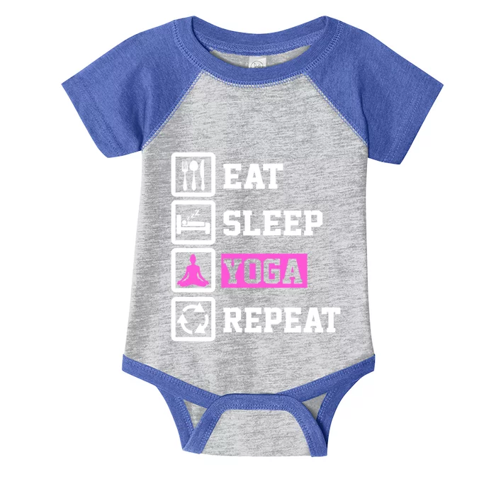 Eat Sleep Yoga Repeat Funny Yoga Mom Gift Infant Baby Jersey Bodysuit