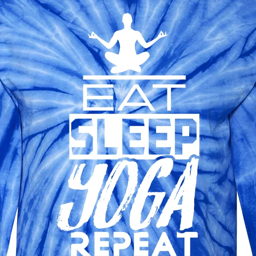 Eat Sleep Yoga Repeat Meditation Meditate Sayings Coach Gift Tie-Dye Long Sleeve Shirt