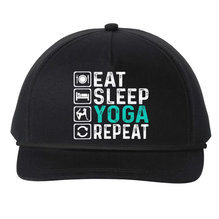 Eat Sleep Yoga Repeat Funny Yoga Lovers Snapback Five-Panel Rope Hat