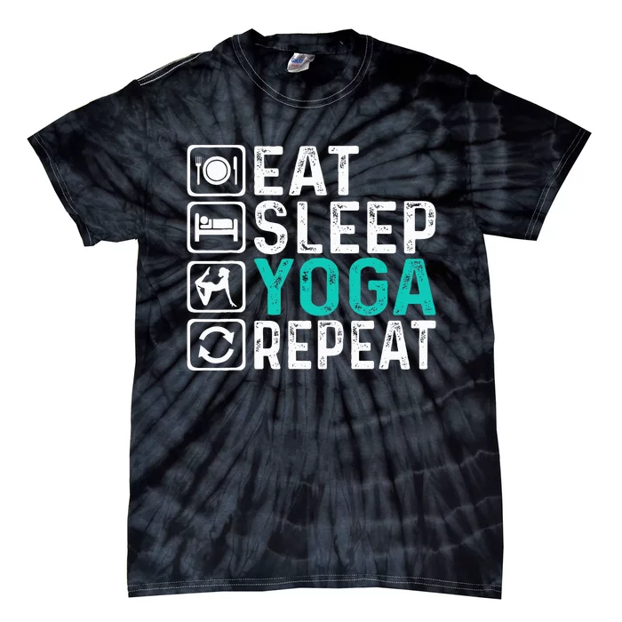 Eat Sleep Yoga Repeat Funny Yoga Lovers Tie-Dye T-Shirt