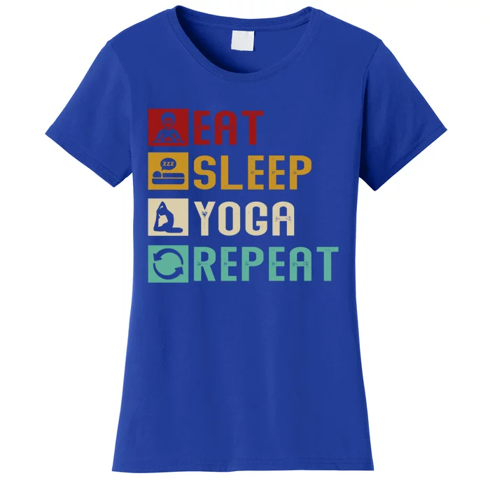 Eat Sleep Yoga Repeat Meditation Yoga Vintage Quotes Sayings Gift Women's T-Shirt