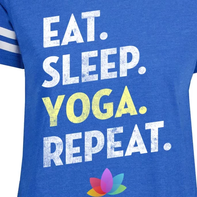 Eat Sleep Yoga Repeagreat Gift Funny Yoga Cute Gift Enza Ladies Jersey Football T-Shirt