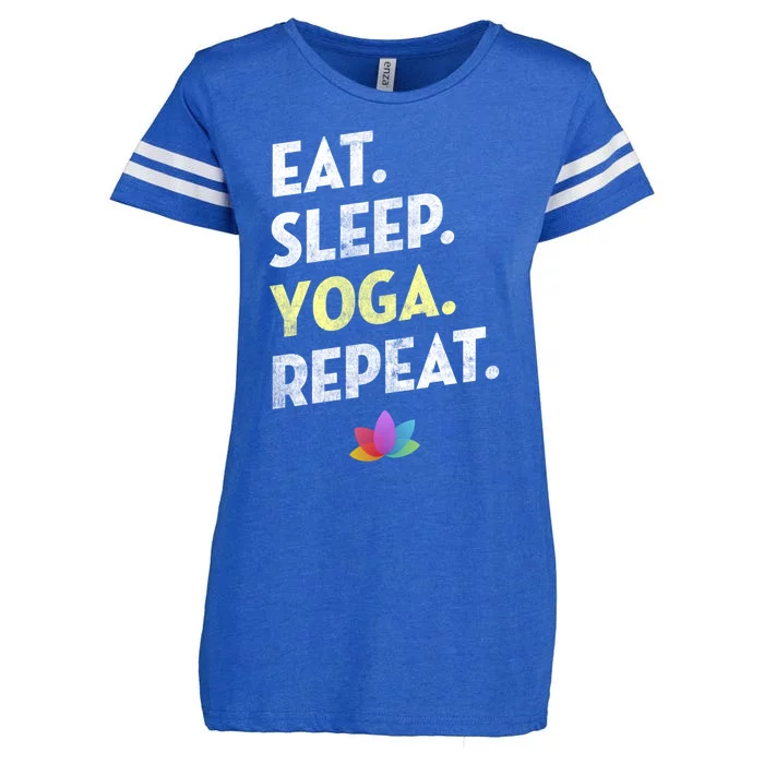 Eat Sleep Yoga Repeagreat Gift Funny Yoga Cute Gift Enza Ladies Jersey Football T-Shirt