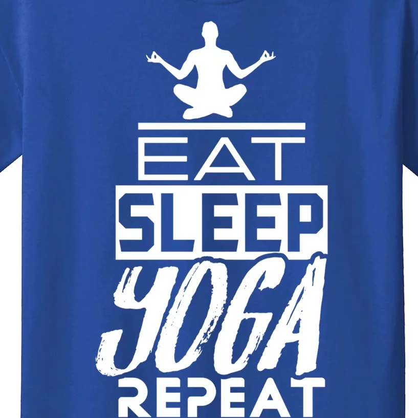 Eat Sleep Yoga Repeat Meditation Meditate Sayings Coach Funny Gift Kids T-Shirt