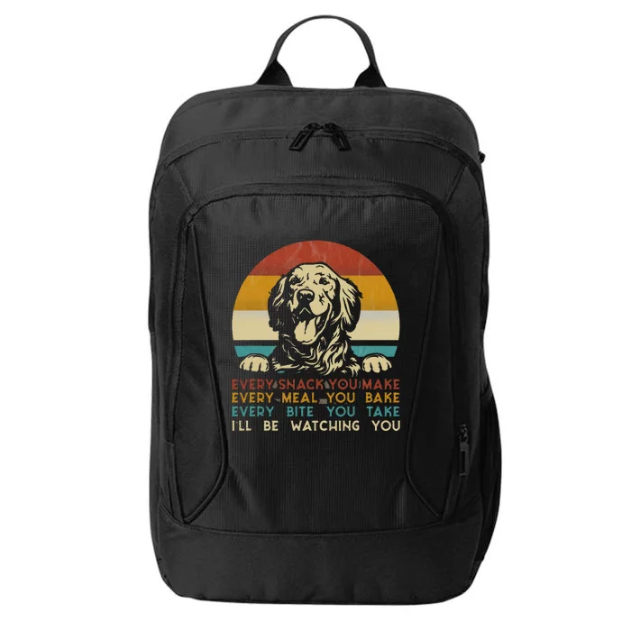 Every Snack You Make Golden Retriever Dog Breed Retro City Backpack