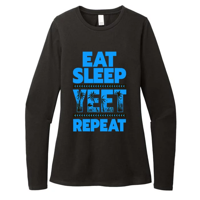 Eat Sleep Yeet Repeat Vintage Womens CVC Long Sleeve Shirt