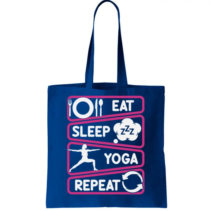 Eat Sleep Yoga Repeat Meditation Fitness Workout Yoga Gift Tote Bag