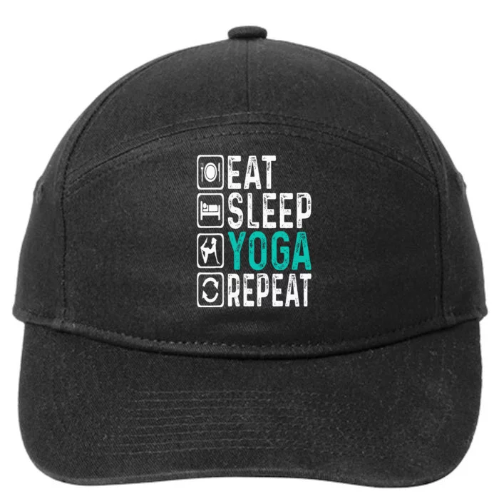 Eat Sleep Yoga Repeat Funny Yoga Lovers Costume Yoga 7-Panel Snapback Hat