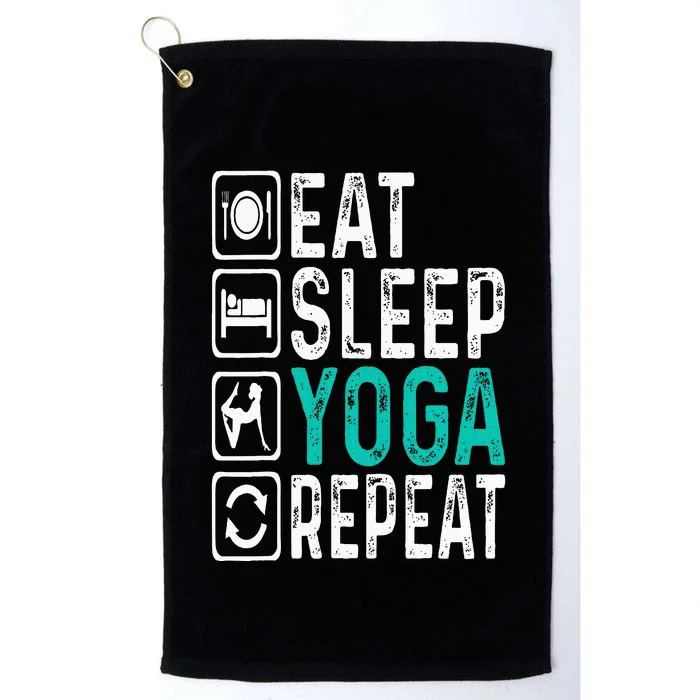 Eat Sleep Yoga Repeat Funny Yoga Lovers Costume Yoga Platinum Collection Golf Towel