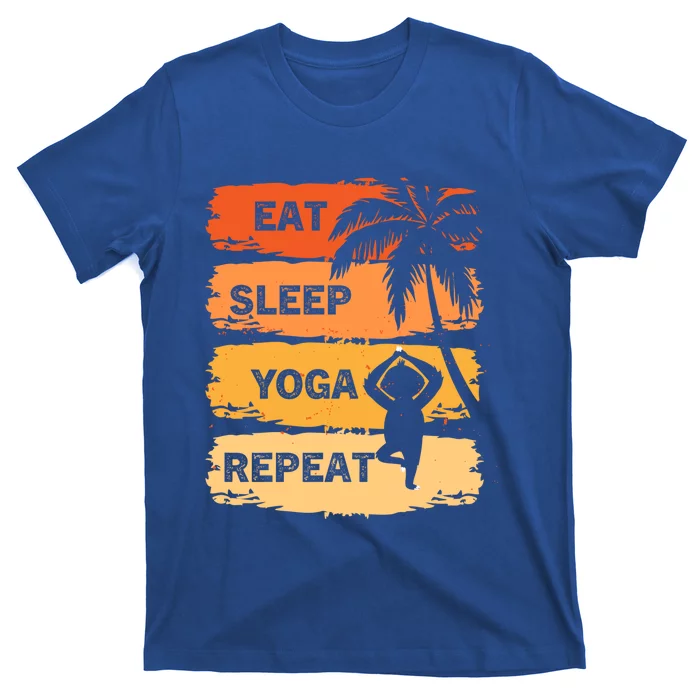 Eat Sleep Yoga Repeat Vintage Retro Yoga Sloth Summer Cute Gift T-Shirt