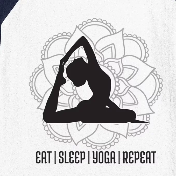 Eat Sleep Yoga Repeat Yoga Outfit Yoga Yogi Gift Baseball Sleeve Shirt