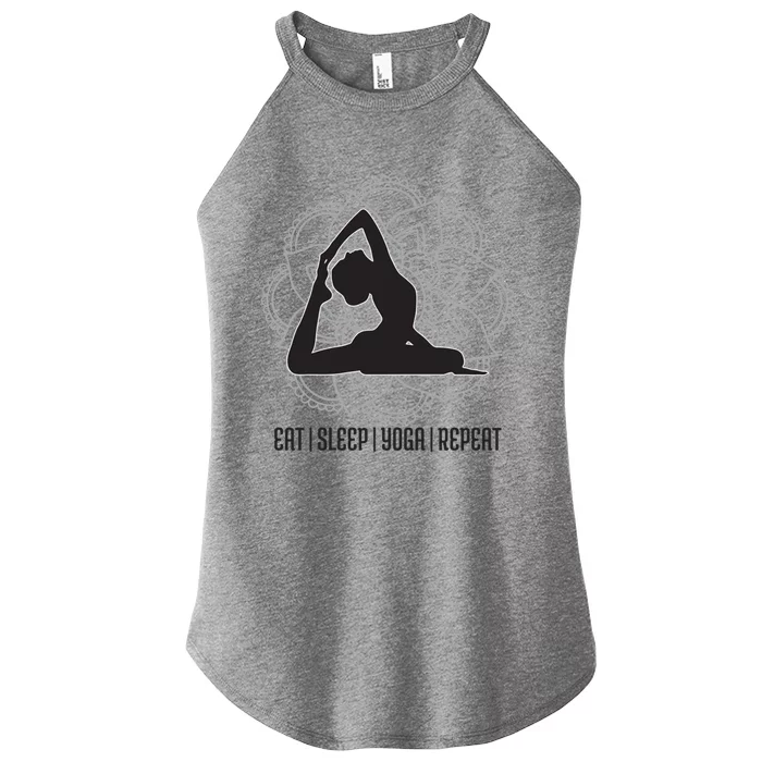 Eat Sleep Yoga Repeat Yoga Outfit Yoga Yogi Gift Women’s Perfect Tri Rocker Tank