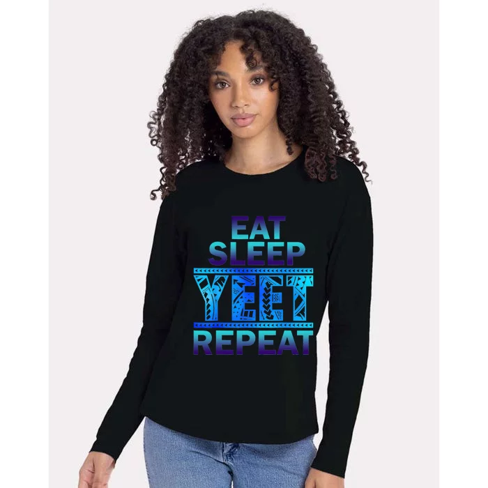 Eat Sleep Yeet Repeat Vintage Womens Cotton Relaxed Long Sleeve T-Shirt