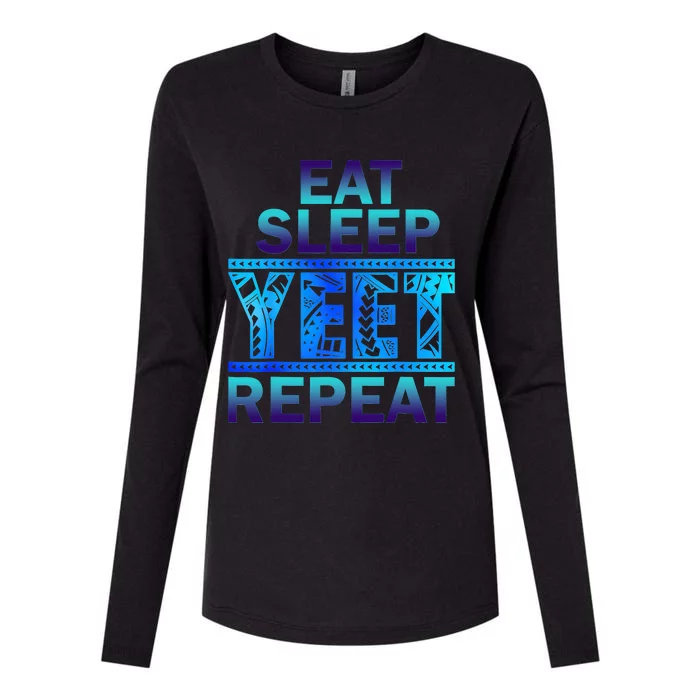 Eat Sleep Yeet Repeat Vintage Womens Cotton Relaxed Long Sleeve T-Shirt