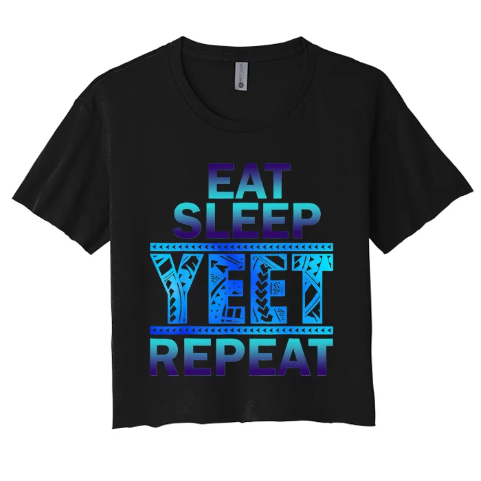 Eat Sleep Yeet Repeat Vintage Women's Crop Top Tee