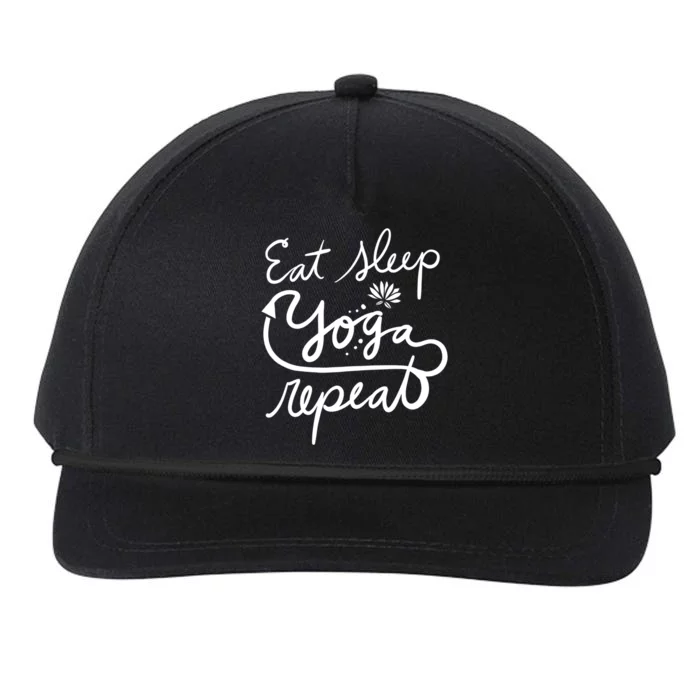 Eat Sleep Yoga Repeat Fun Lotus Gift Snapback Five-Panel Rope Hat