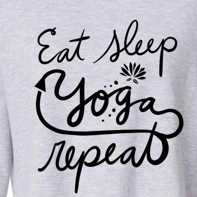 Eat Sleep Yoga Repeat Fun Lotus Gift Cropped Pullover Crew