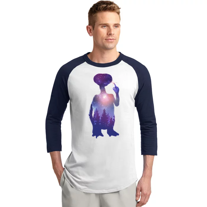 ET Alien Galaxy Forest Baseball Sleeve Shirt