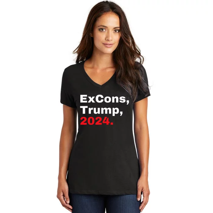 Excons Trump 2024 Trump Vance Women's V-Neck T-Shirt