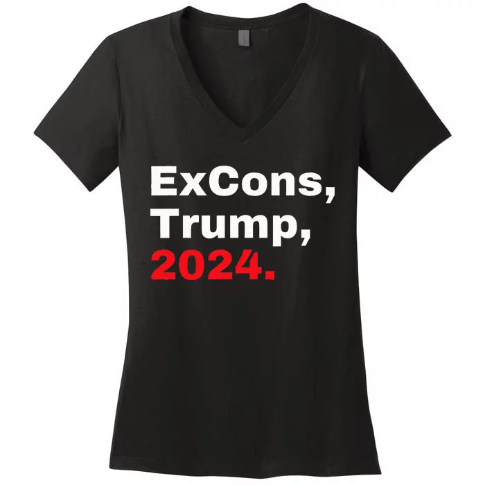 Excons Trump 2024 Trump Vance Women's V-Neck T-Shirt