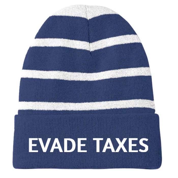 Evade Taxes #2 Striped Beanie with Solid Band