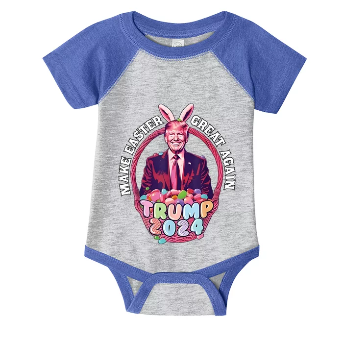 Easter Trump 2024 Make Easter Great Again Funny Egg Basket Infant Baby Jersey Bodysuit