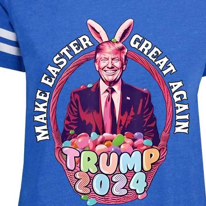 Easter Trump 2024 Make Easter Great Again Funny Egg Basket Enza Ladies Jersey Football T-Shirt