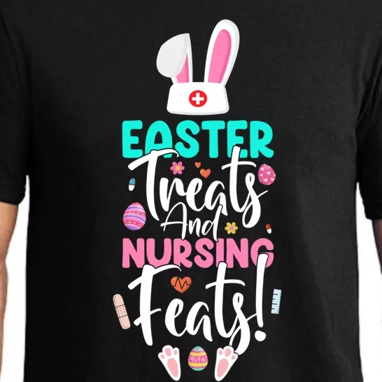 Easter Treats And Nursing Feats Funny Icu Nurse Great Gift Pajama Set