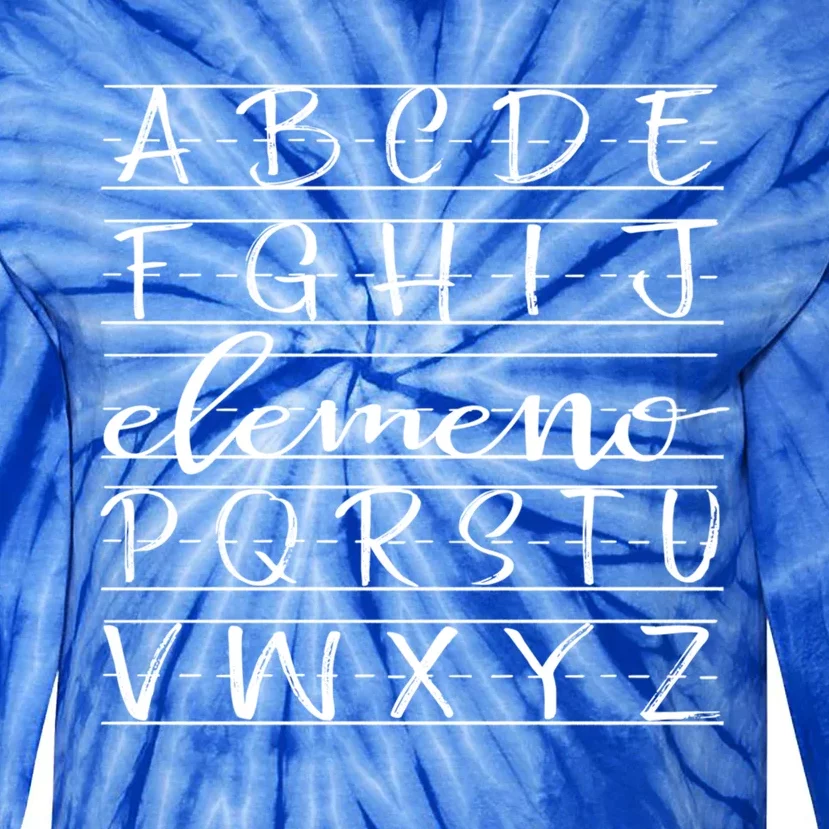 Eleo Teacher Apreciation Alphabet Funny Gift For Teachers Cool Gift Tie-Dye Long Sleeve Shirt